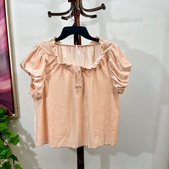 New Free People Terese Velour Crop Top in Pink Size S - Picture 6 of 11